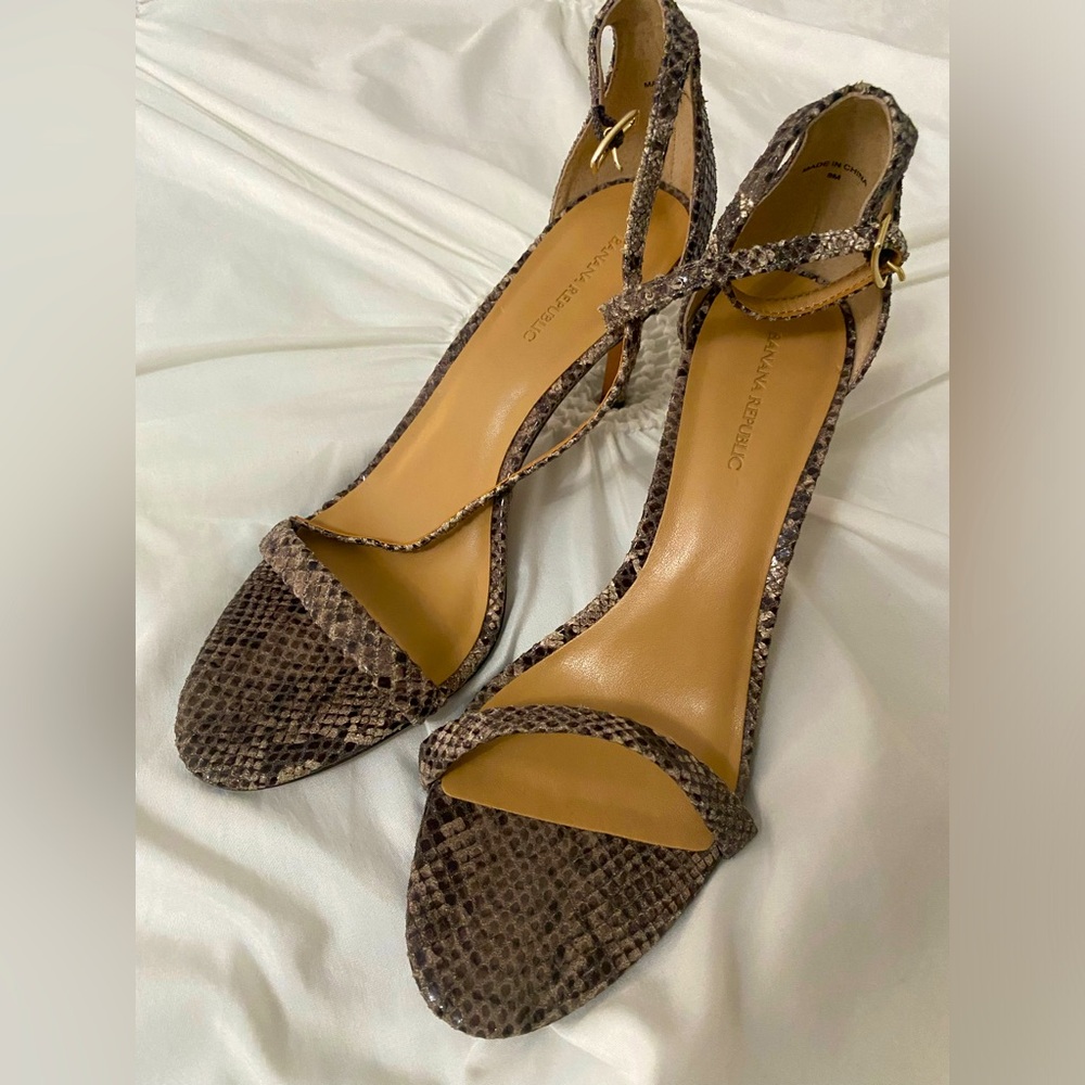 Banana Republic Snakeskin Strappy Sandals